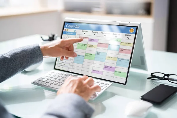 Appointment Schedule Planner Date Calendar Hybrid Laptop — Stock Photo, Image
