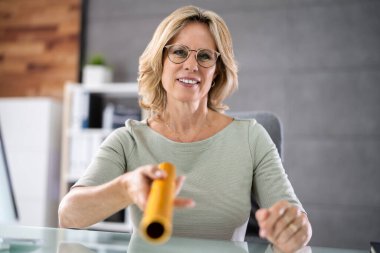 Business Woman Relay Baton Handover And Pass