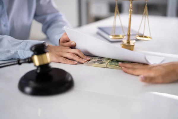Law Litigation Courtroom Money Legal Corruption — Stockfoto