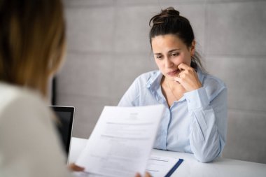 Dissatisfied Worker Job Interview First Impression Mistake. Unsuccessful Candidate