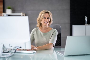 Muhasebe kâtibi kadın. Banka Danışmanı ve Denetçisi