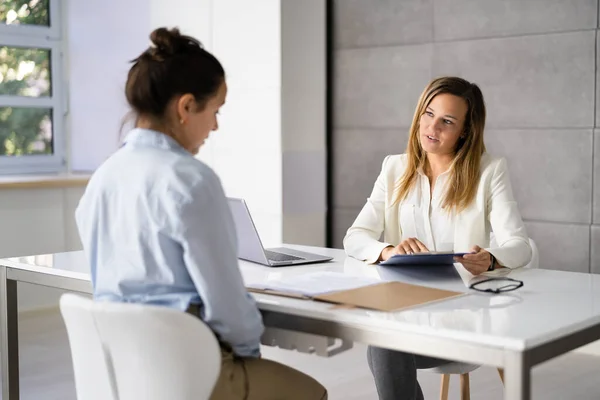 Job Hiring Interview Office Recruit Businesswoman — Stok Foto