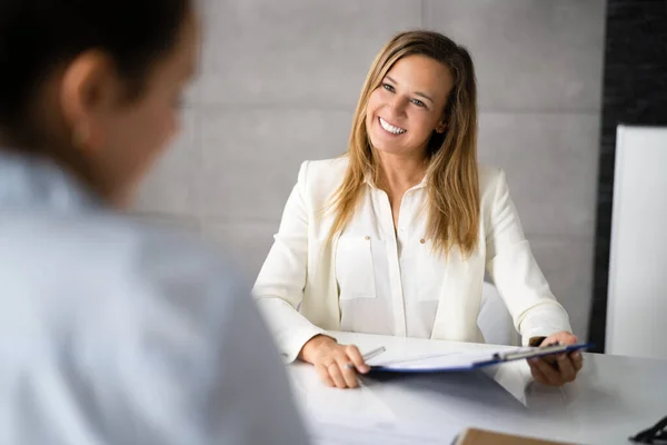 Job Hiring Interview Office Recruit Businesswoman — Foto Stock