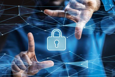 Secure Cyber Data. Online Privacy Safety. Computer Information