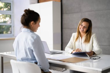 Job Hiring Interview In Office. Recruit Businesswoman