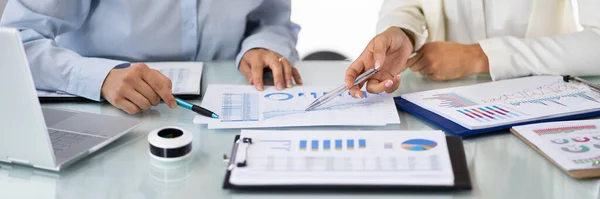 Business Chart Paperwork Financial Document Hands — Foto Stock