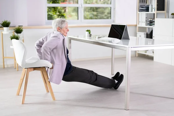 Chair Office Dip Exercise Triceps Dips Desk — Stock Photo, Image