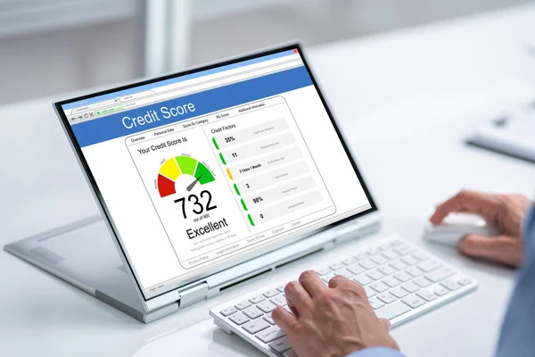 Online Credit Score Check Using Laptop Computer