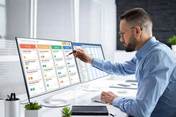 Dienstregeling Agenda Verslag Gantt — Stockfoto