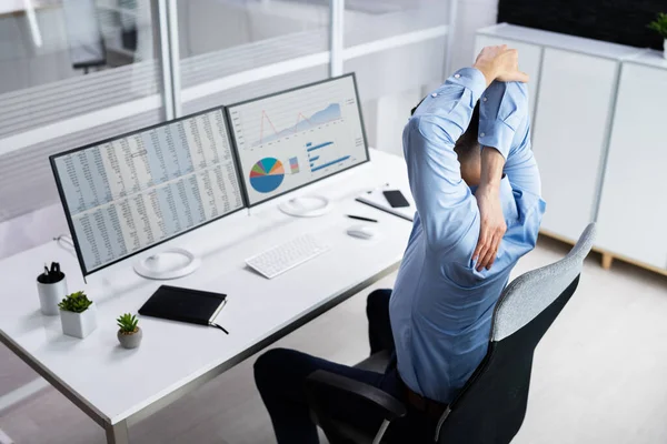 Stretch Oefening Workout Kantoor Business Desk — Stockfoto