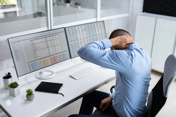 Dolor Cuello Mala Postura Estrés Computadora Oficina — Foto de Stock