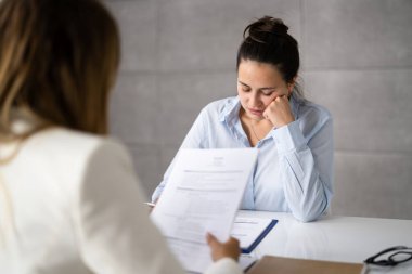 Dissatisfied Worker Job Interview First Impression Mistake. Unsuccessful Candidate