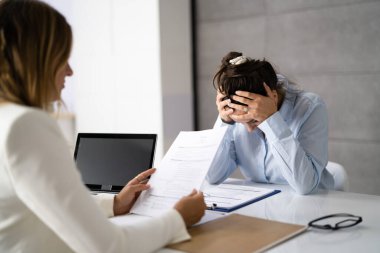 Dissatisfied Worker Job Interview First Impression Mistake. Unsuccessful Candidate