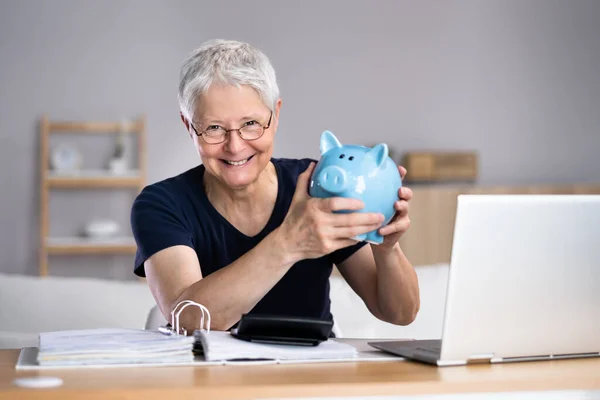 Happy Woman Saving Money Personal Finance Budget — Photo