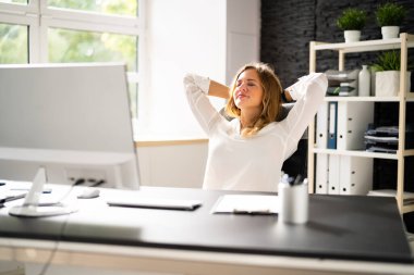Good Desk In Home Office. Smile And Work