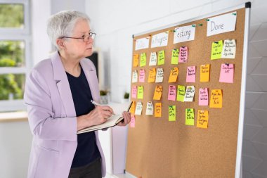 Ofisteki Duvara Kanban İş Kurulu Yazılıyor