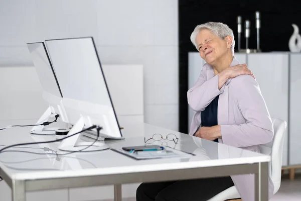 Neck Pain Bad Posture Stress At Computer In Office