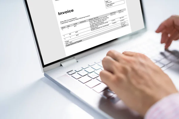 Online Invoice Management Electronic Billing Computer — Stock Photo, Image