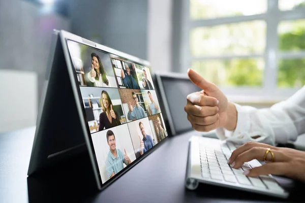 Online Videoconferentie Webinar Call Zakelijke Bijeenkomst — Stockfoto