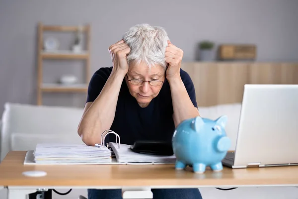 Worried Elderly Stressed Debt Money Issue — Foto de Stock