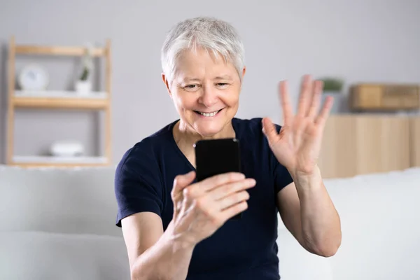 Business Video Conference Call Chat Mobile Phone — Foto Stock