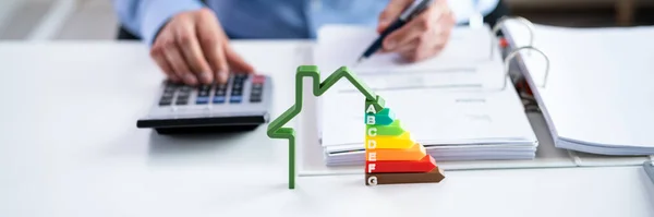 Energieeffizientes Haus Audit Und Rate Label — Stockfoto