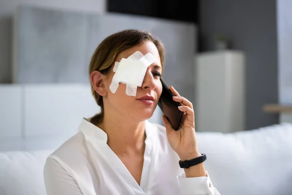 Eye First Aid Care Medicine Plaster Pain Injury — Photo