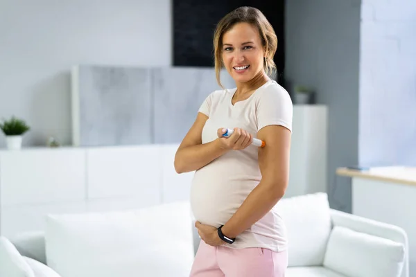 Schwangere Mit Diabetes Medizinisches Gesundheitskonzept — Stockfoto
