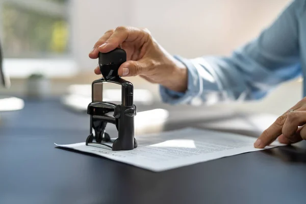 Notaris Contract Document Stempel Vergunning Verbeteren — Stockfoto