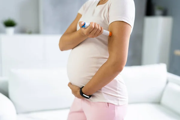 Mujer Embarazada Con Diabetes Concepto Salud Médica —  Fotos de Stock