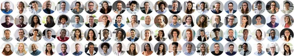 Люди Стикаються Headshot Collage Різноманітних Портретів Аватара — стокове фото