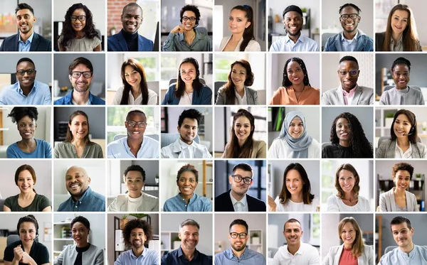 Diverse People Face Collage Réunion Groupe Professionnelle — Photo