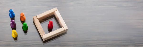 Pesterijen Discriminatie Houten Blokken Veilige Doos — Stockfoto