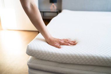 Mattress Memory Foam Bed Topper In Bedroom clipart