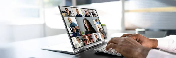 Online Video Conference Webinar Call Business Meeting — Stock Photo, Image