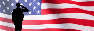 Amerikan Askeri Askeri Bayrağı selamlıyor. İnsan Emektar
