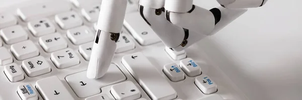 Robot Computer Software Intelligenza Artificiale Sicurezza Dei Dati — Foto Stock