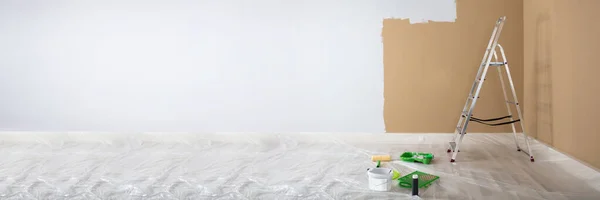 Dinding Dalam Rumah Cat Dinding Layanan Lukisan Rumah — Stok Foto
