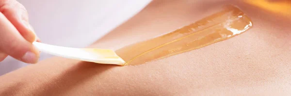 Wax Hair Removal. Waxing Male Chest At Spa