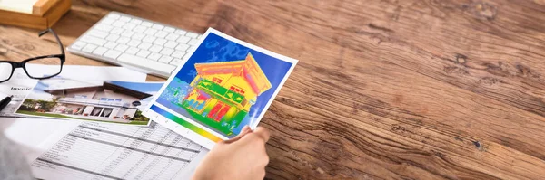 House Thermal Imaging Home Energy Insulation Image — Stock Photo, Image