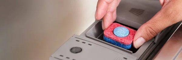 Putting Dishwash Detergent Tablet In Dishwasher Machine