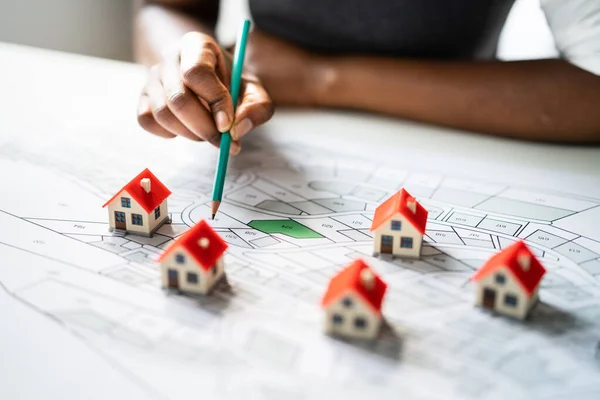 Land Plot And Cadastre Map. House Development