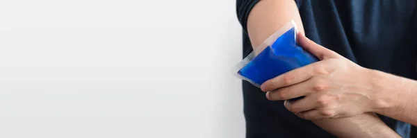 Ice Pack Eller Hot Bag Komprimera Skadad Arm — Stockfoto