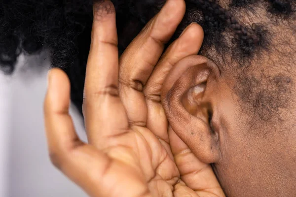 Fülkárosodás Hallásproblémák Sebzés Hallásjavítás — Stock Fotó