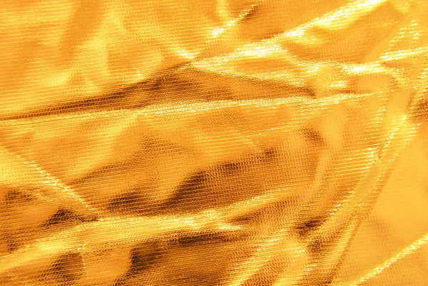 黄金のしわ生地のテクスチャ — ストック写真