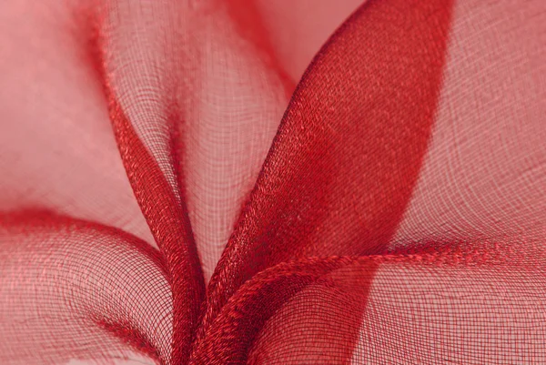 Textura de tecido de organza vermelho — Fotografia de Stock