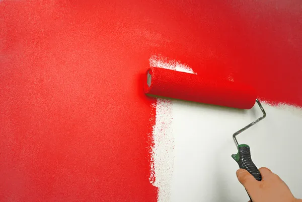 Mano pintura pared — Foto de Stock