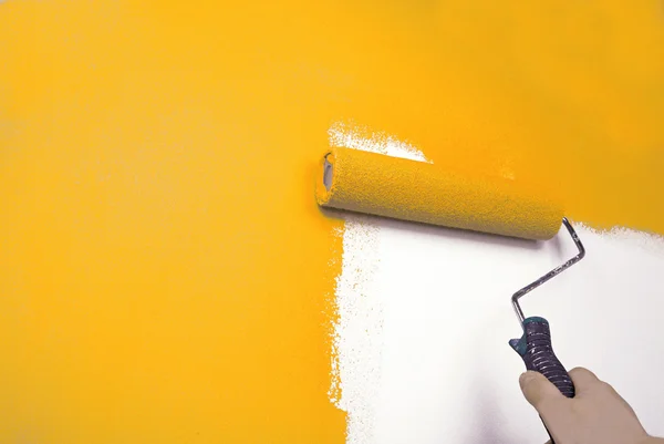 Hand painting wall — Stock Photo, Image