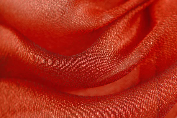 Vermelho organza tecido textura fundo — Fotografia de Stock