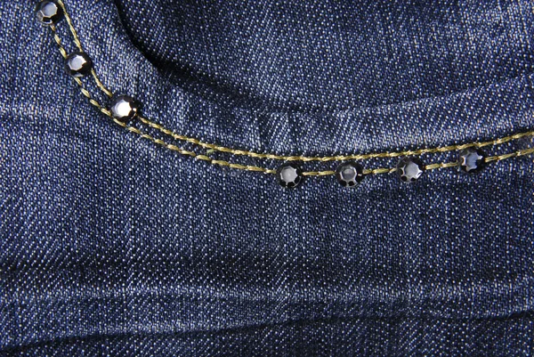 Blue jeans pocket texture — Stock Photo, Image